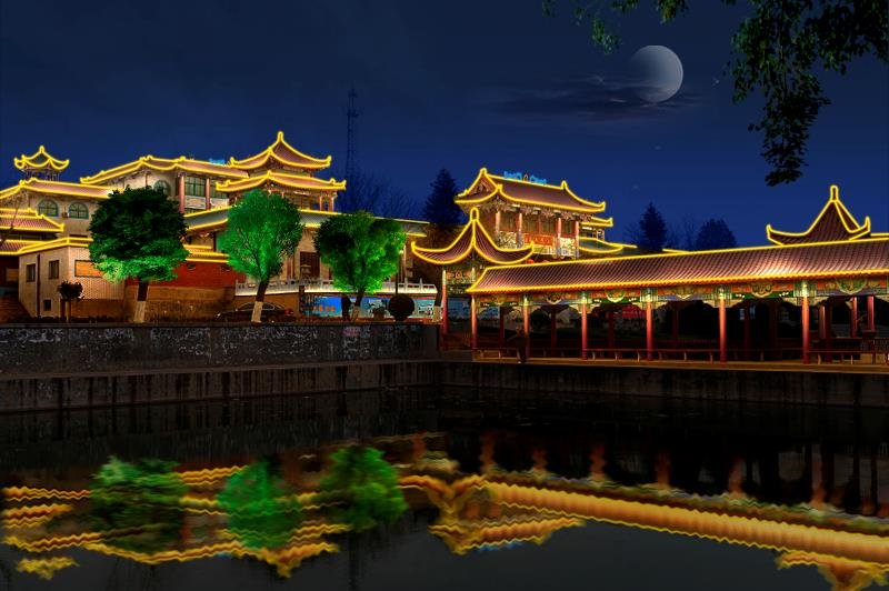 签约登封文慧山庄夜景亮化工程